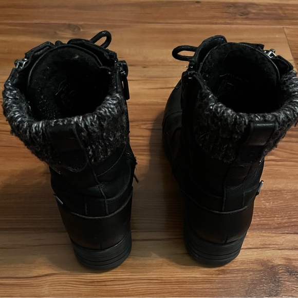 Kid Black Fur-Lined Boots - Picture 3 of 5